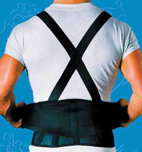 9  Back Belts With Suspenders Black X-Small  SportAid